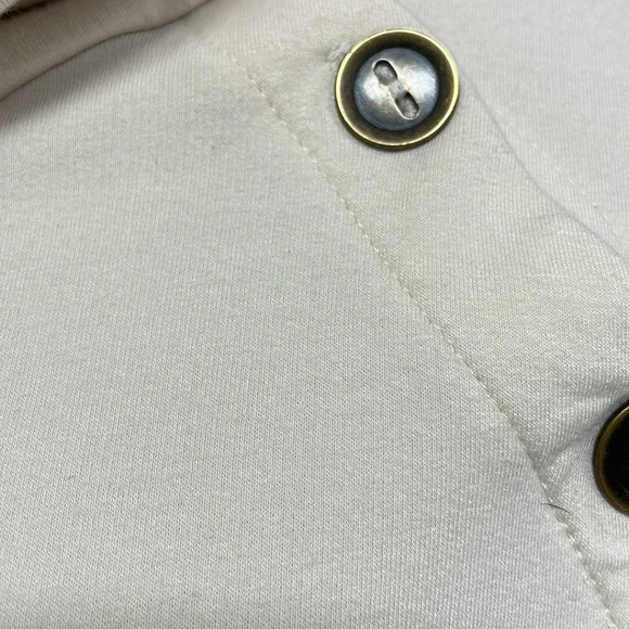 Capote Maisy Pullover Sweater Bamboo Buttons Cowl Neck Cream Size Medium M - Picture 9 of 15